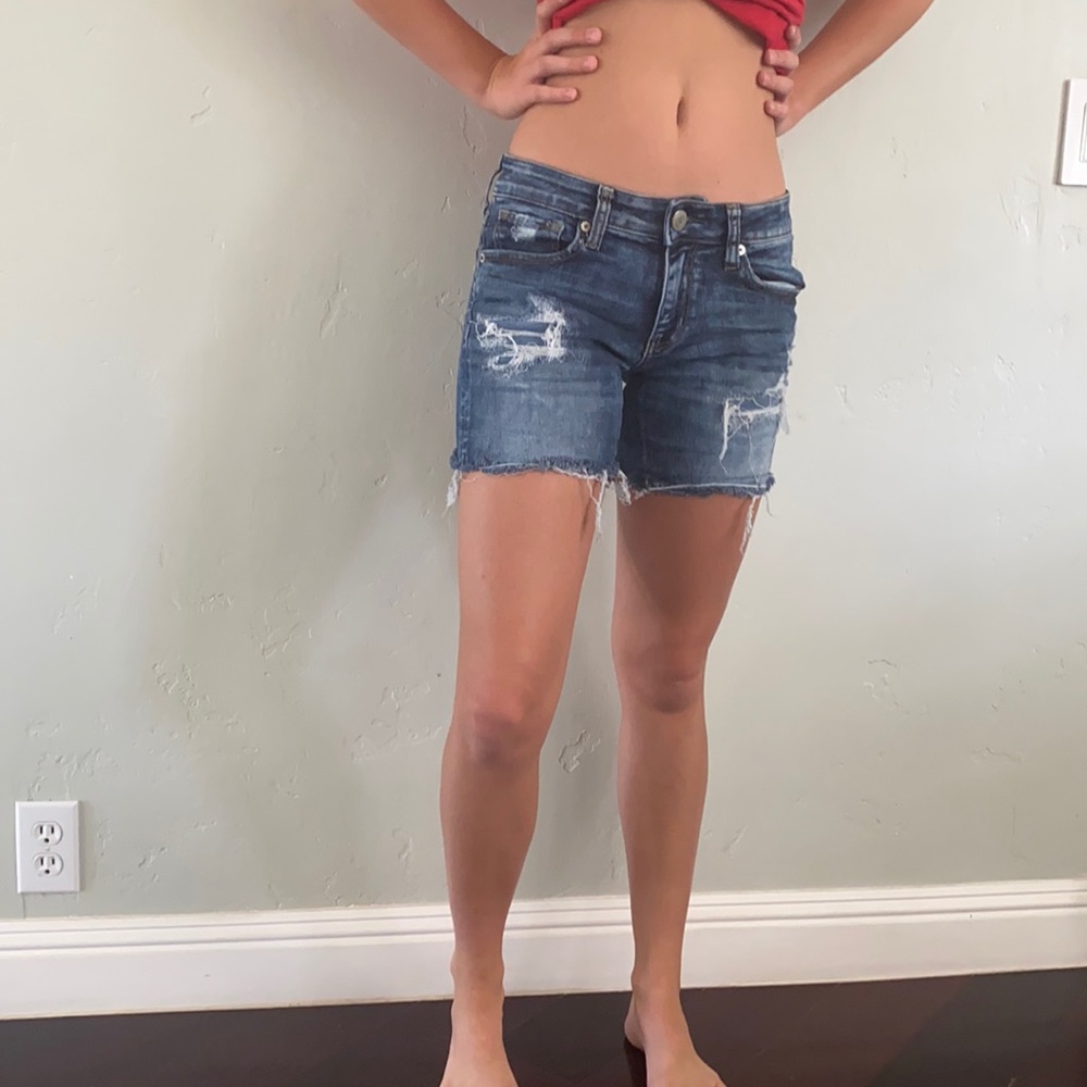 American Eagle, mid-length, denim shorts